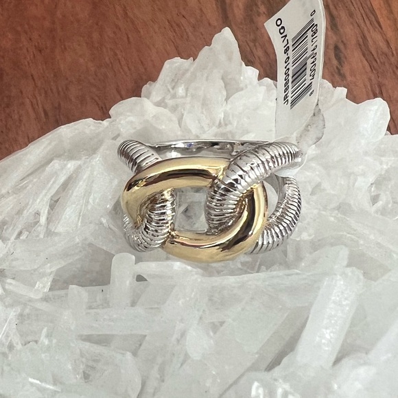 NWT Judith Ripka Fine Jewelry Interlocking Eternity Ring with 18K Gold - 6 - Picture 2 of 15